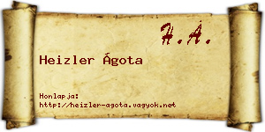 Heizler Ágota névjegykártya